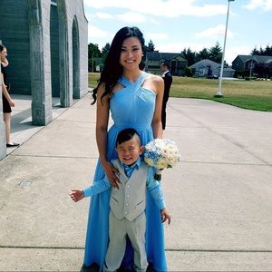 Baby blue chiffon dress